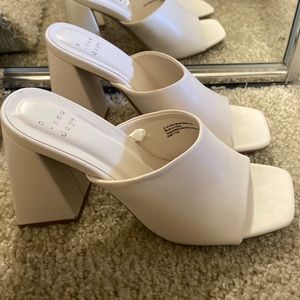 White Mules size 6
